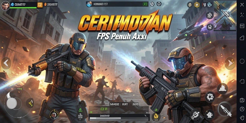 Screenshot gameplay CERIA777 memperlihatkan aksi tembak-menembak yang mendebarkan.