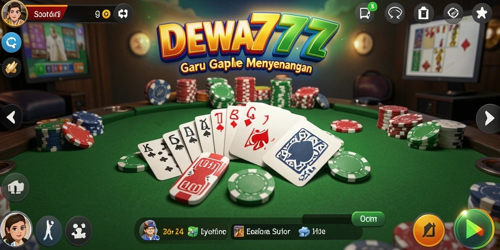Tampilan gameplay seru DEWA777 saat bermain Gaple bersama teman-teman.