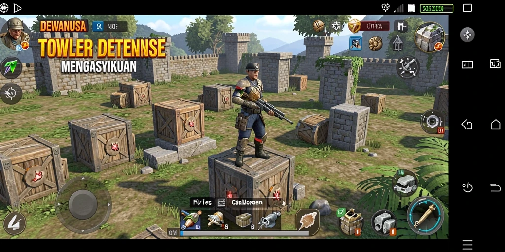 Tangkapan layar permainan DEWANUSA dengan aksi Tower Defense yang mendebarkan.
