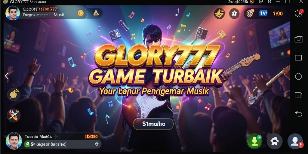 Tampilan gameplay GLORY777 yang menarik dengan berbagai fitur musik.