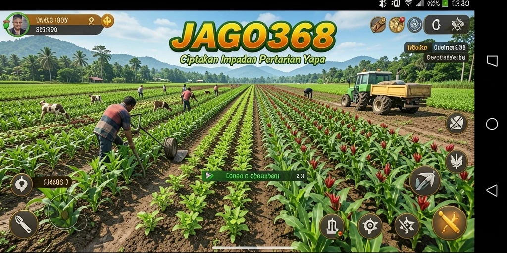 Tampilan gameplay JAGO368 yang menampilkan aktivitas bertani.