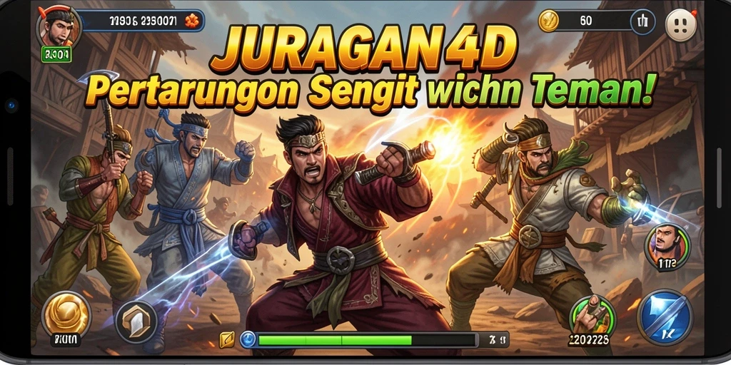 Tangkapan layar pertarungan seru di JURAGAN4D dengan karakter yang bertarung.