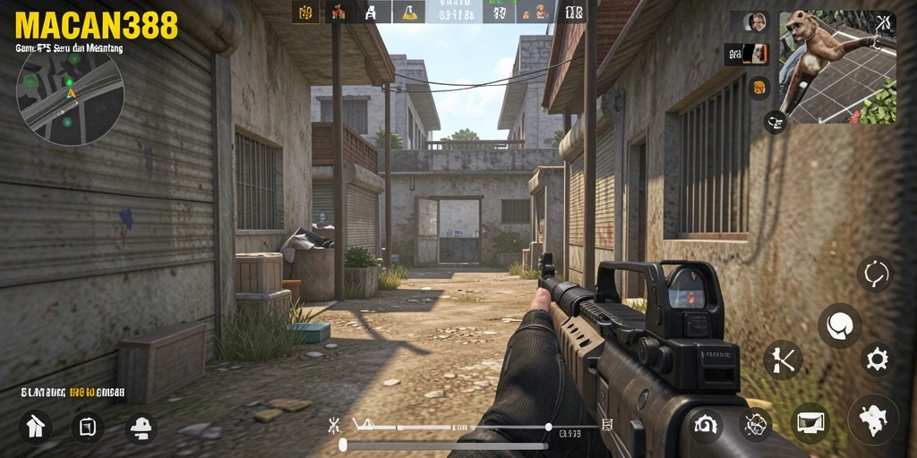 Tampilan intense dari gameplay FPS di MACAN388.
