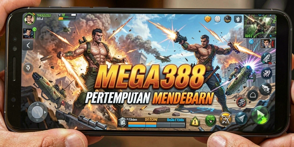 Tangkapan layar utama MEGA388 menampilkan aksi pertempuran yang mendebarkan.