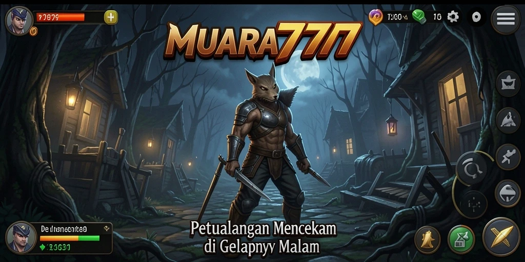 Tangkapan layar gameplay MUARA777 dengan suasana horor yang menegangkan.