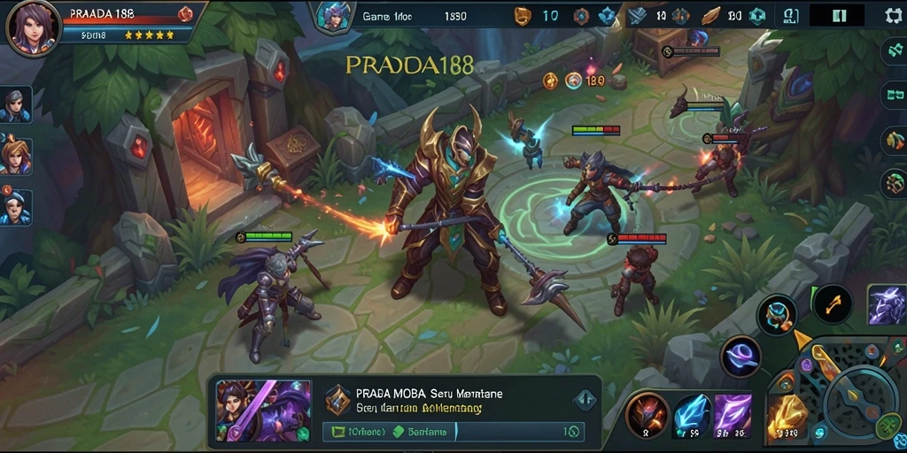 Tampilan atraktif gameplay PRADA188 saat pertarungan tim.