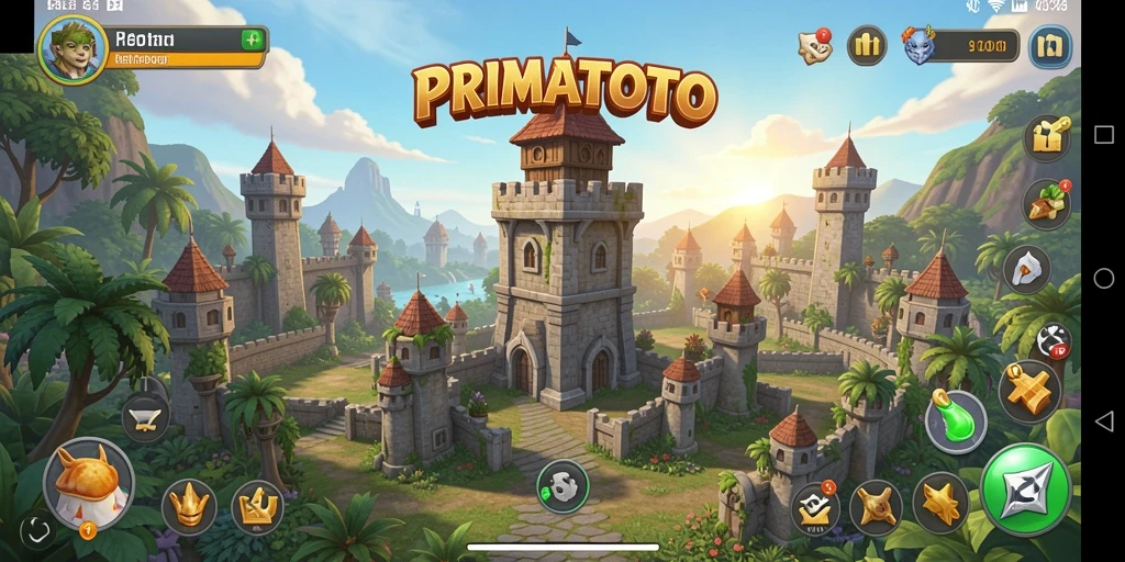 Tangkapan layar gameplay PRIMATOTO yang menunjukkan aksi menyerang dan bertahan.