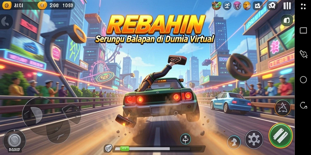 Gameplay balapan seru di REBAHIN dengan grafik memukau.