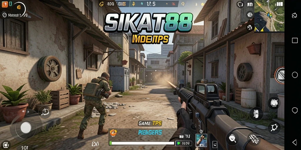 Gameplay SIKAT88 yang penuh aksi dalam pertarungan TPS.