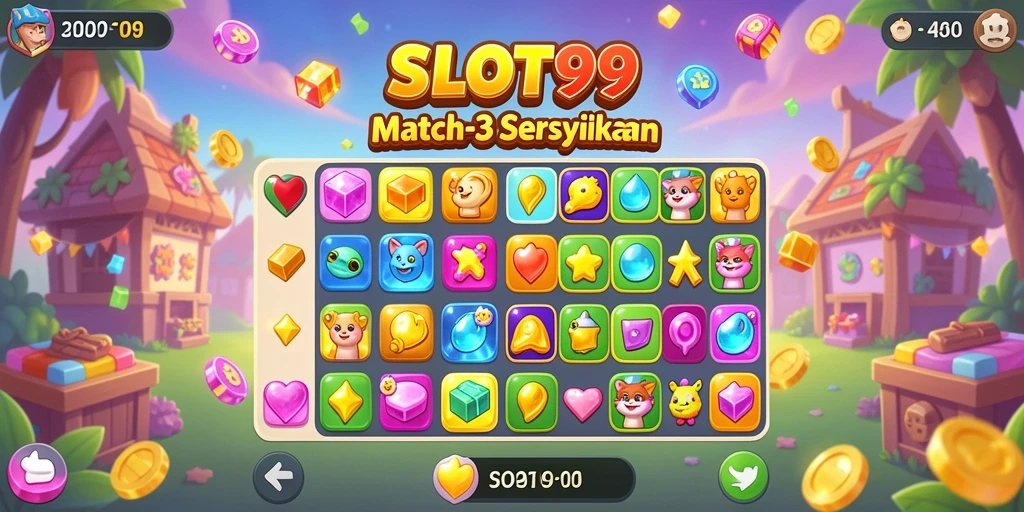 Tampilan gameplay SLOT99 yang seru dan penuh warna.