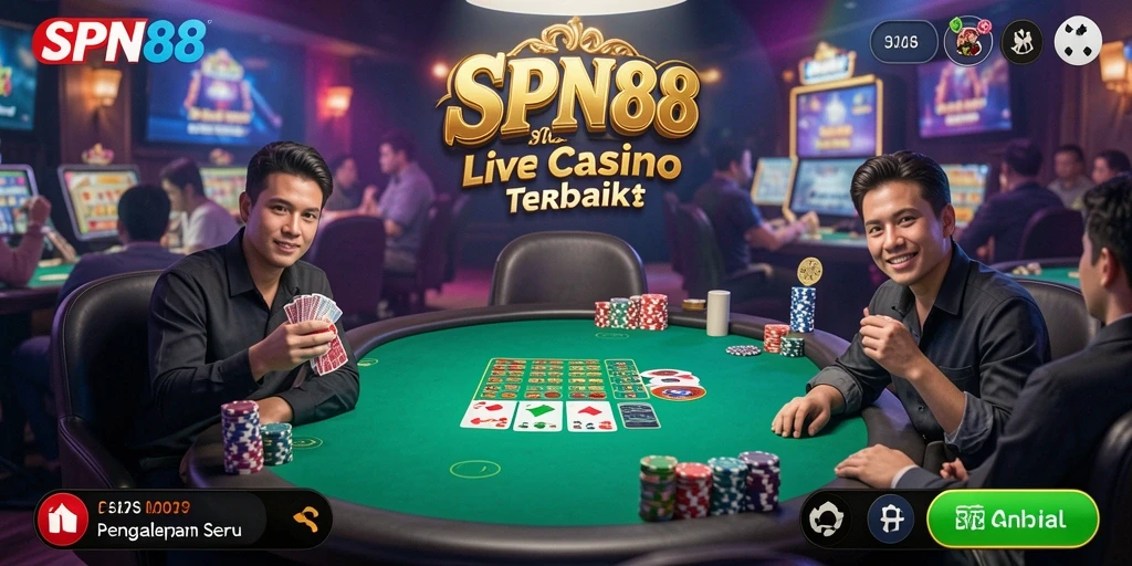 Tampilan permainan Live Casino SPN88 yang menegangkan dan interaktif.