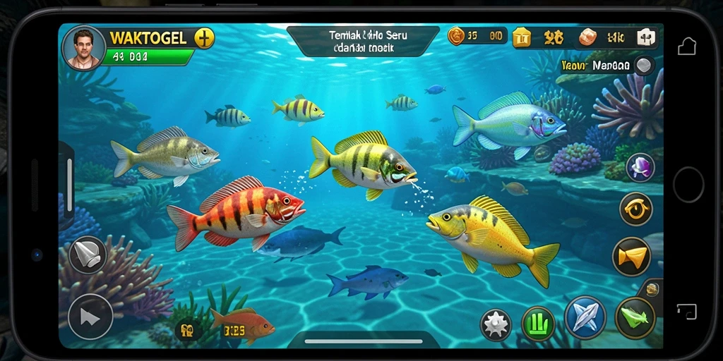 Gameplay WAKTOGEL menampilkan aksi seru Tembak Ikan yang menarik.