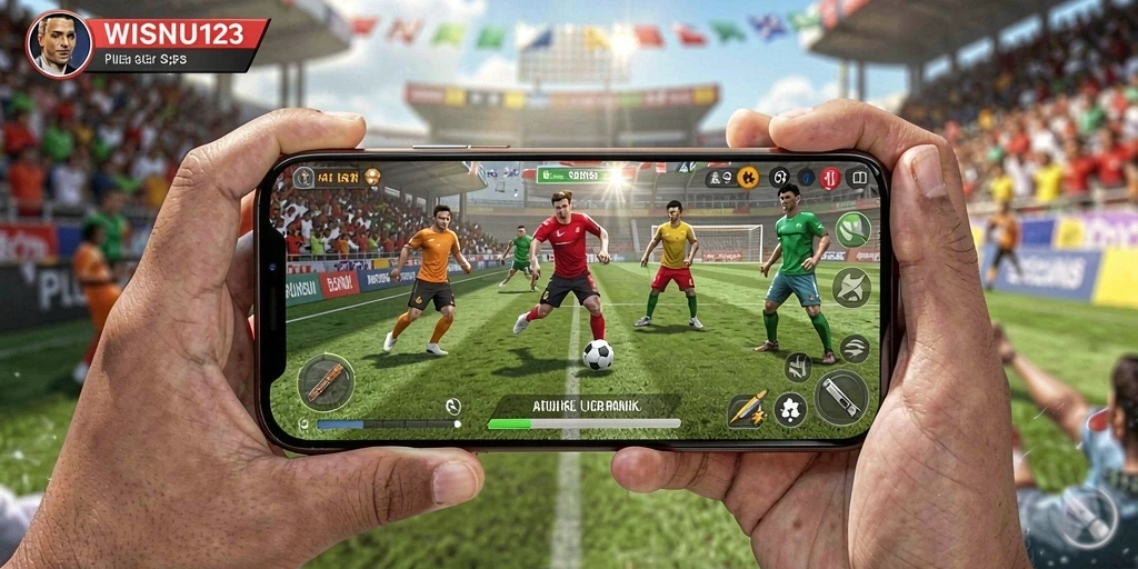 Screenshot gameplay WISNU123 menampilkan aksi olahraga yang mendebarkan.